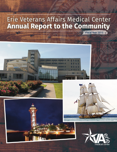 Cover of the Erie VAMC fiscal year 2015 annual report.